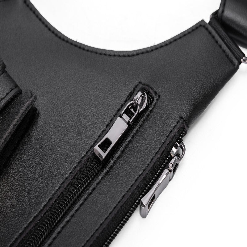 Men's Retro Underarm Backpack Belt Bag - Adjustable Crossbody Shoulder Bag for Travel Storage Multi Functional