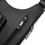 Men's Retro Underarm Backpack Belt Bag - Adjustable Crossbody Shoulder Bag for Travel Storage Multi Functional
