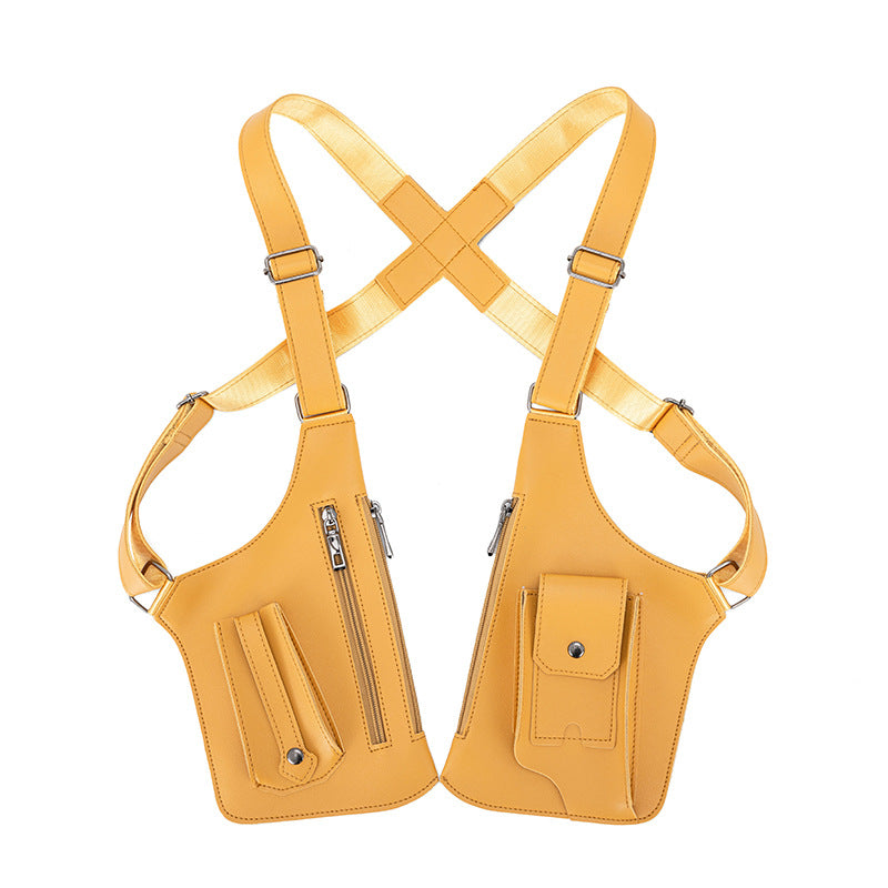 Men's Retro Underarm Backpack Belt Bag - Adjustable Crossbody Shoulder Bag for Travel Storage Multi Functional